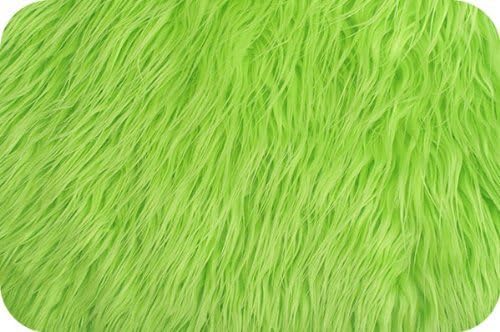 Faux Fur Mongolian Lime 58 to 60 Inch Fabric by The Yard