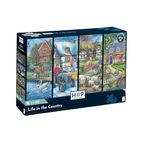 The House of Puzzles Life in the Country 4 x 500 Piece Jigsaw Multipack