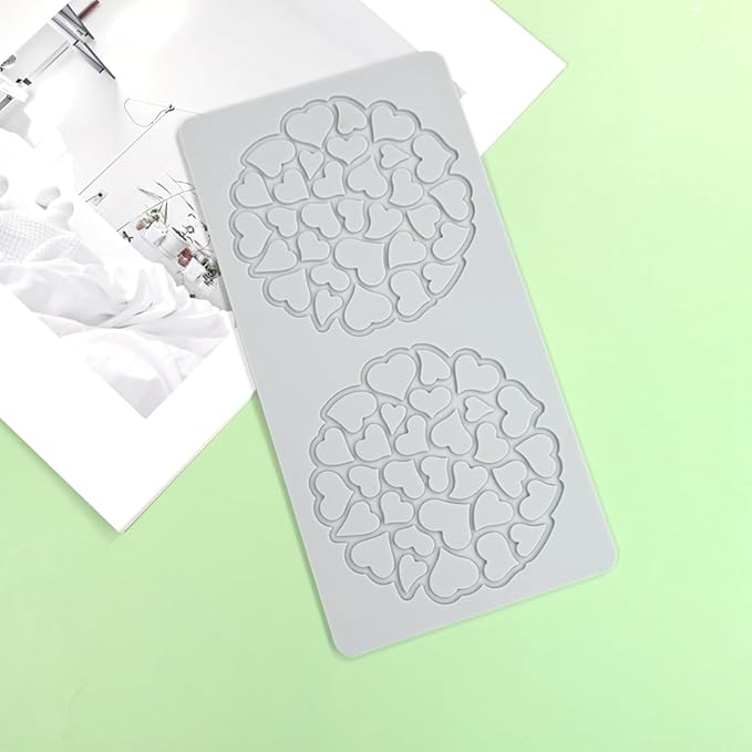 Molnillo de silicona 3D con corazón para decoración de pasteles miniatura 8
