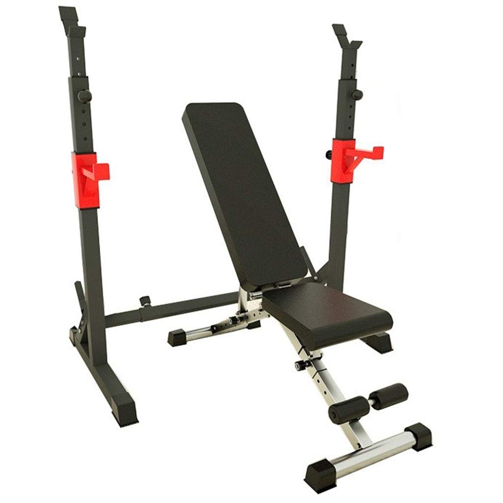 Aparato para Sentadillas Press de banca Barra de Pesas Cama de Levantamiento de Pesas Gimnasio Interior en casa Soporte de Entrenamiento de Fuerza Soporte Ajustable