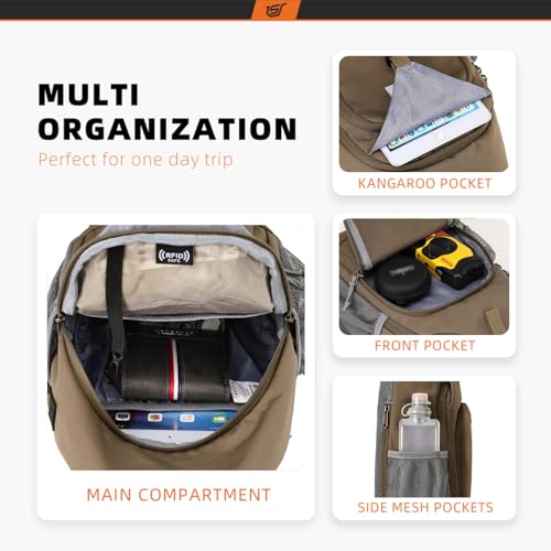 Image of SKYSPER Sling Bag RFID Crossbody Sling Backpack Cross Body Shoulder Bag Travel Hiking Daypack for Women Men(Taupe)