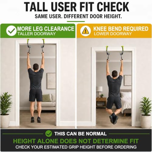 Image of Portable Pull Up Bar for Doorway, 2 Independent Handles, No-Screw Design