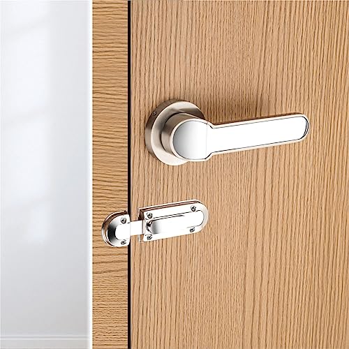 Image of SARDAR KROM Black Silver Door Lock for Main Door /Mortise Door Lock Set /3 Brass Keys /Bedroom Door Lock /Handle Lock for Home /Office /Hotel (with Door Latch)
