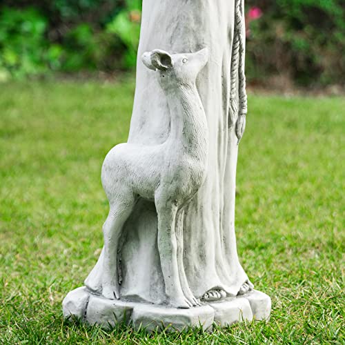 Glitzhome Gh50528 St. Francis Religious Garden Decor Statue Feeds Animals, 36.25 Inch, Antique Beige #TOP4