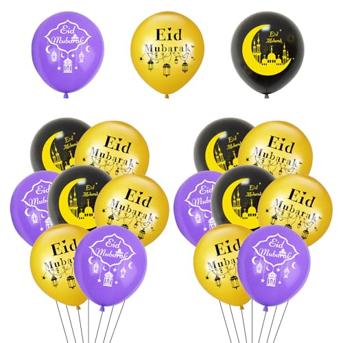 15Pcs Eid Decorations Balloons Eid Mubarak Balloons Ramadan Mubarak Decorations Latex Balloon Balloon for Islam Muslim Holiday Indoor Outdoor Party Supplies for Muslim Decor Parties Homes