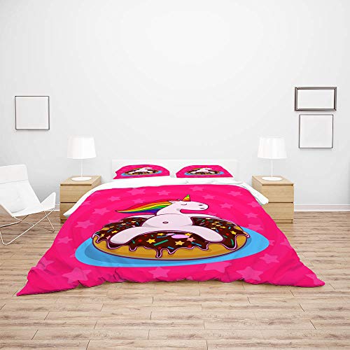 Parure de lit double motif licorne au repos de qualité supérieure CHEHONG