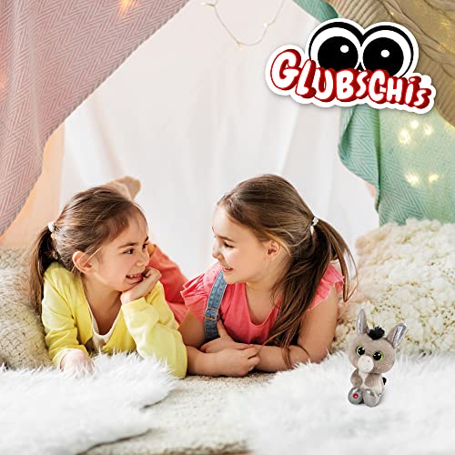 NICI Glubschis: Das Original – Glubschis Esel Donki 15cm – Kuscheltier Esel mit großen Augen – Flauschiges Plüschtier mit großen Glitzeraugen – Schmusetier für Kuscheltierliebhaber