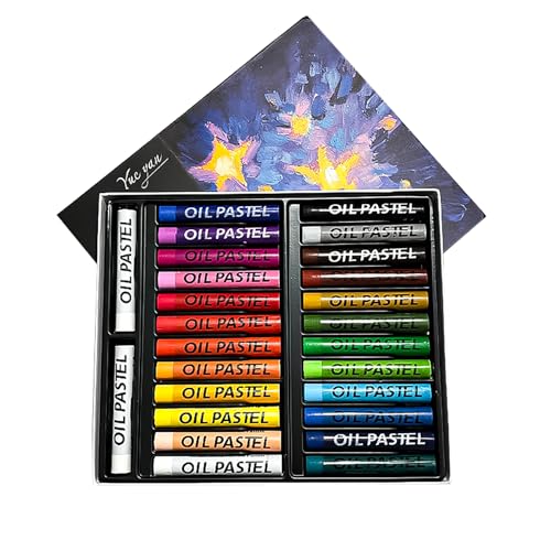 オイルパステルセット ソフトクレパス 画材 絵の具 アートクレヨン 鮮やかで明るい色を描き出せる 繊細な質感 クリーム生地で柔らかい 滑らかな描き心地で使いやすい 専門アーティスト 初心者 子供に向け お絵描き 12/24/36/48色 (24色・26本セット)
