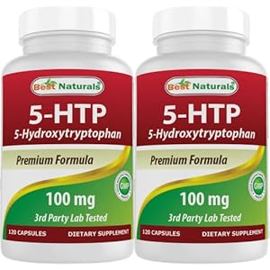 Best Naturals 2 Packs 5-HTP (5-hydroxytryptophan) 100 mg 120 Capsules