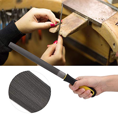 Fdit 8 Inch Semi Round Hand Rasp File Set including Rubber Grip Metal Coarse File Tools Half Round File Hand File Tools for Woodworking(2#) - Image 4