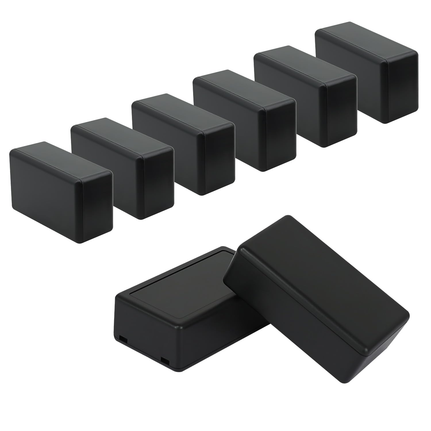 HoHaing Project Box 8 Pieces Electrical Box Small Junction Box ABS Plastic Enclosure Power Electronic Case Black 2.4" x 1.4" x 1"(61 x 36 x 25mm)
