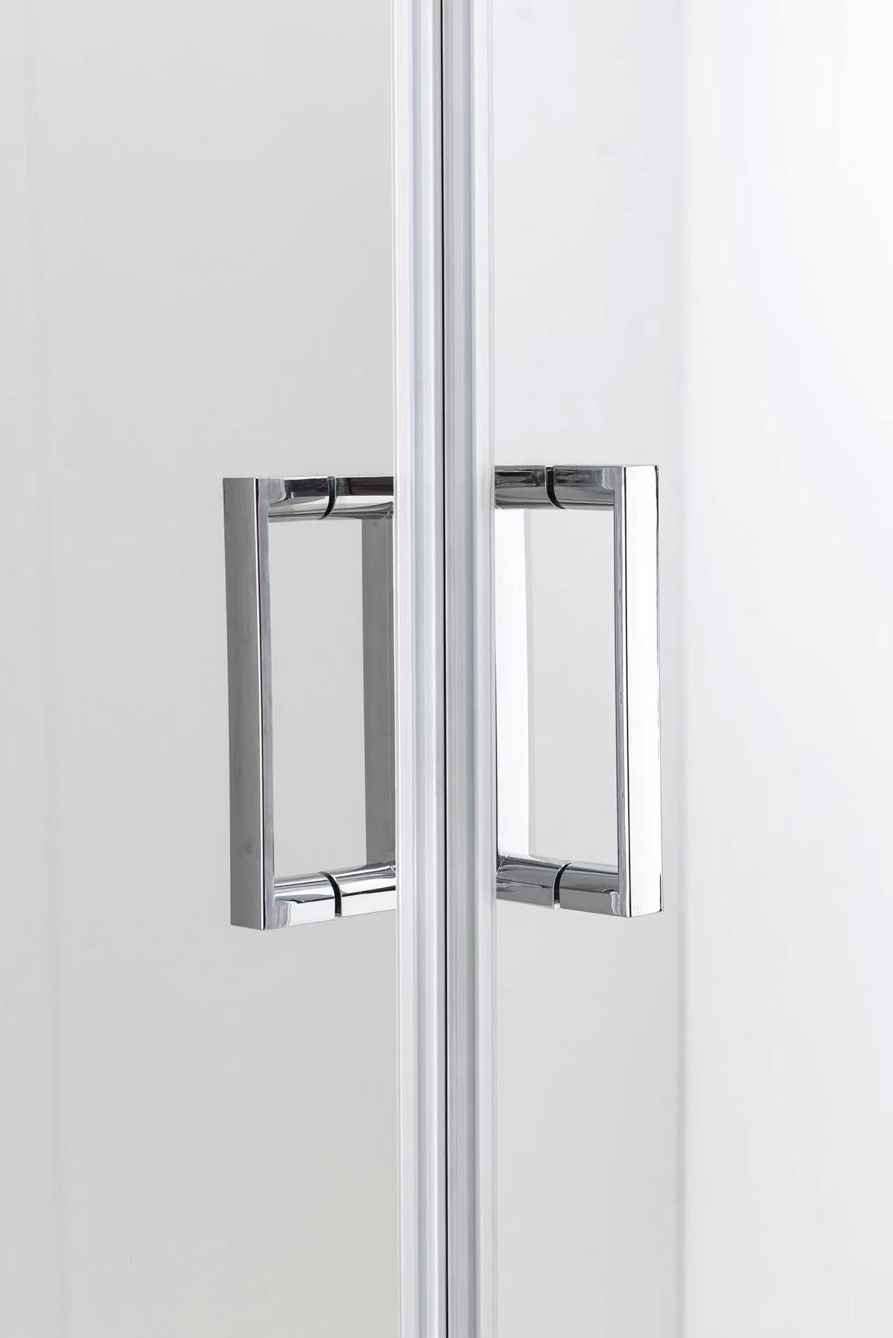 DocciaSì® - Box Doccia Angolare Rettangolare 70x90 cm con Vetro Temperato Trasparente da 5mm, Altezza 185cm, 2 Ante Scorrevoli e 2 Fisse, Profili in Alluminio Cromo Lucido, Design Moderno e Funzionale