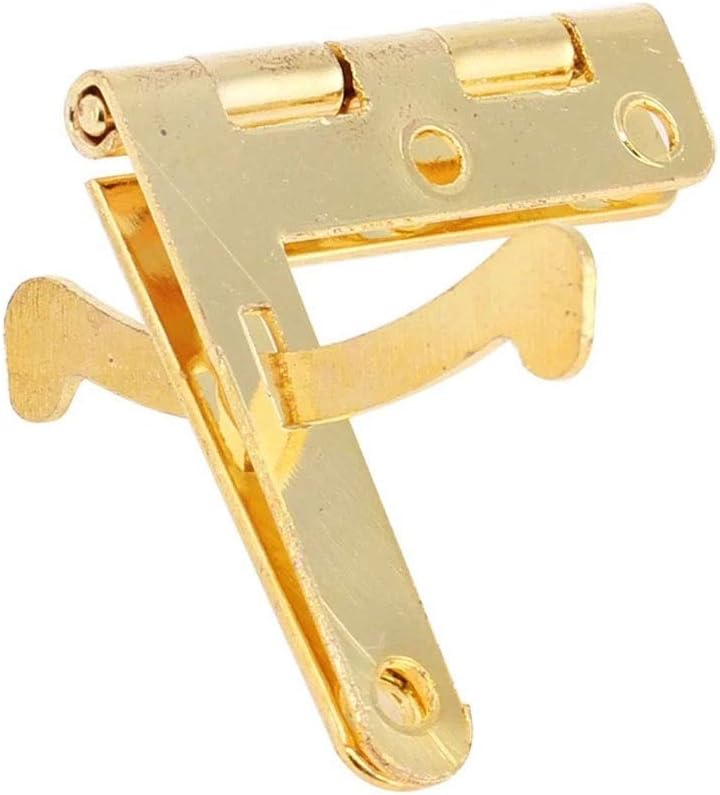 50Pcs 90° Angle Support Small Box Hinges Hinge for Jewelry Wine Case Watch Wooden Lid Rubber Wedge Door Stopper(Gold)