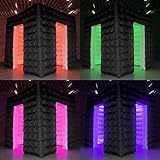 Inflatable Photo Booth, Large Portable Black Photo Booth Enclosure Tent for Weddings, Parties, Events, Birthday, Shows, Bars, Free 8 Pieces of Inflatable Photo Props(8.2' x 8.2' x 8.2', 2 Doors)