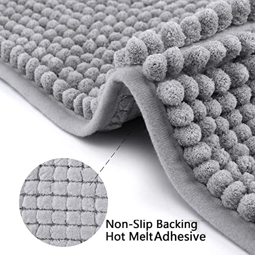 Pincy Chenille Non-slip Bath Mat - 40 x 60 cm Shaggy Microfiber Bathroom Mat - Fast Water Absorbent, Machine-washable Durable Floor Rug, Perfect for Tub, Bathroom, Room (Light Grey) - Image 5