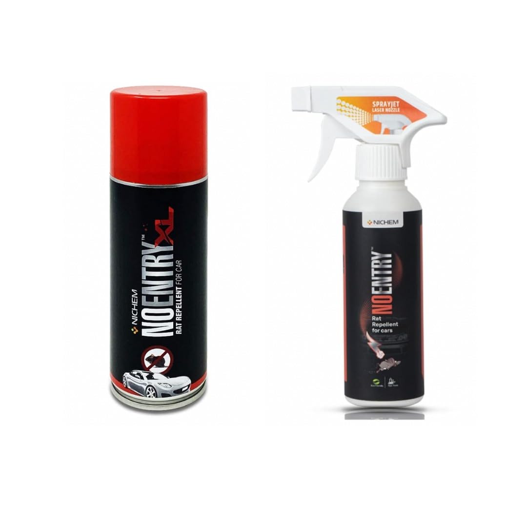 Nichem No Entry & No Entry XL, Rat Repellent Combo Pack, Certified Spray to Repel Rats from Cars, Home and Office, Free Easy to Spray Nozzle, Lasts Upto 3 Months, Pack of 2 (B08YWDK6VQ) Amazon Price History, Amazon Price Tracker