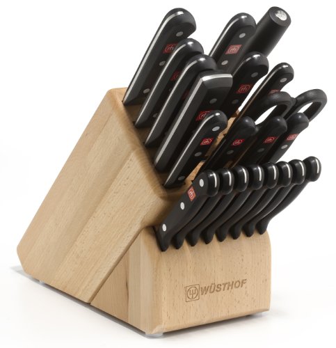 WÜSTHOF Gourmet Twenty-Three Piece Block Set | 23-Piece German Knife Set | Precise Laser Cut High Carbon Stainless Steel Kitchen Knife Set with 22 Slot Wood Block – Model 8875
