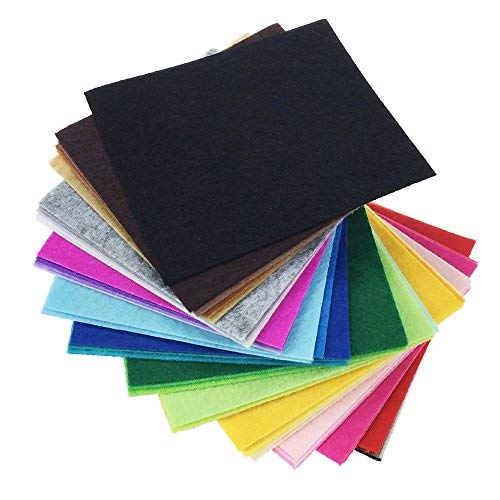 Image of 42pcs Felt Fabric Sheet 4 inchx4 inch Assorted Color DIY Craft Squares Nonwoven 1mm Thick (Pack of 2)
