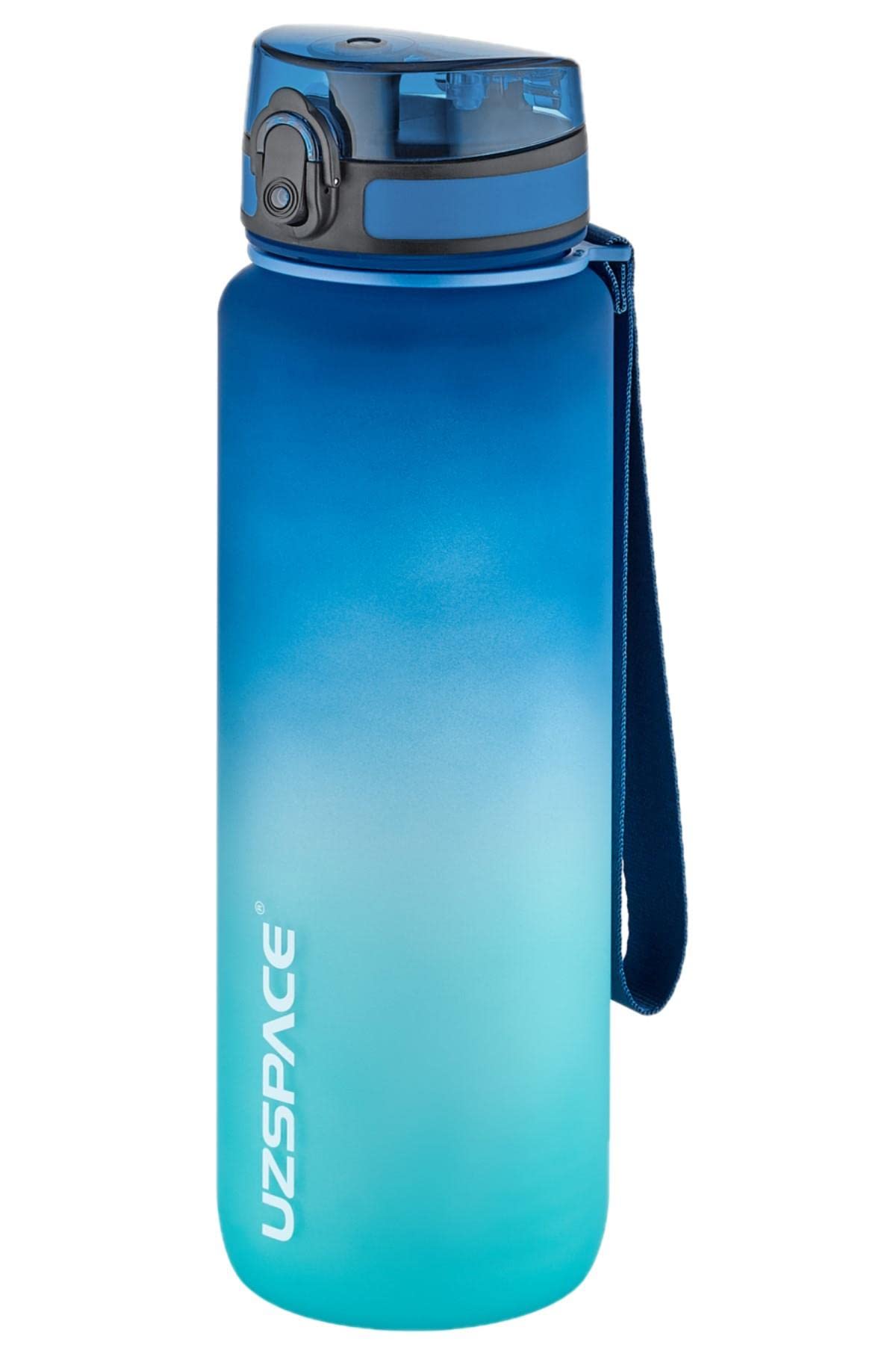 Uzspace FiftyFifty 1000ml BÜYÜK BOY Çift Renk Softtouch FF Collection Tritan Su Matarası Mavi-Turkuaz