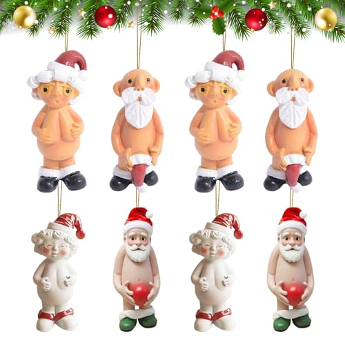 8 Stück Weihnachtsmann Freche Lustige Santa Ornament Dekorationen,...