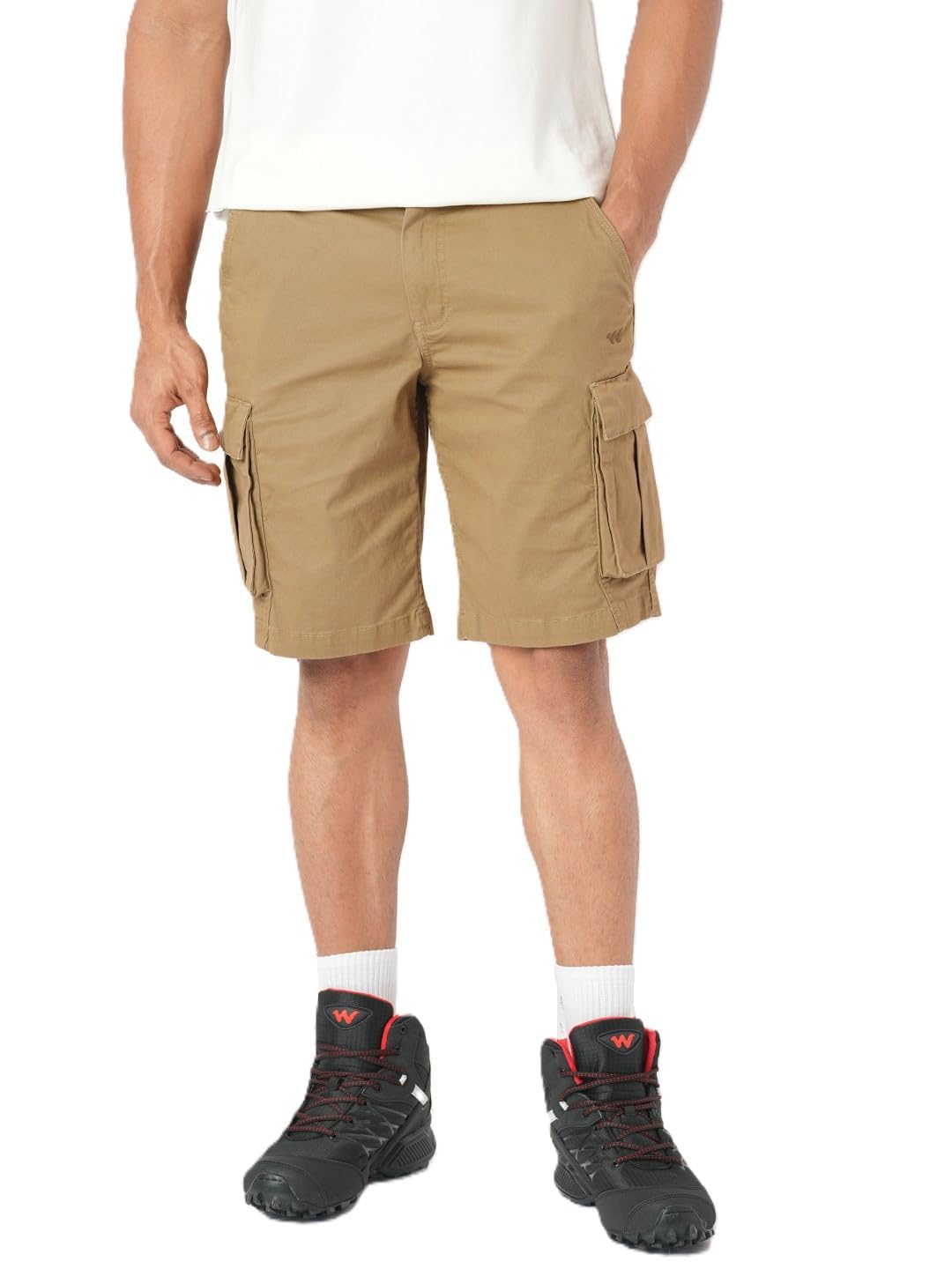 Wildcraft Solid 6-Pocket Cargo Shorts, Comfortable, Regular Fit-image-13