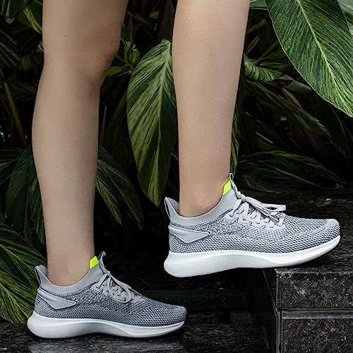 Image of Abboos Womens Walking Tennis Shoes - Slip On Memory Foam Casual Lightweight Sneakers for Gym Travel Work Grey Size 8.5
