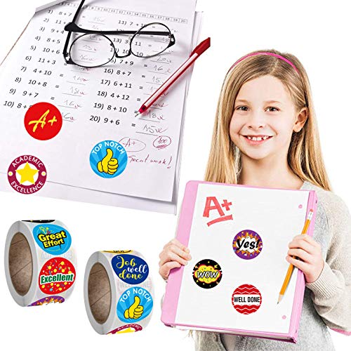 Beloningsstickers voor kinderen,1000 beloningssticker,16 verschillende ontwerpen, 1 inch schoolstickers, leuke stickers… - Image 5