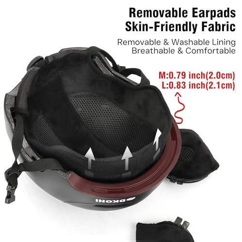 Ski Helmet for Adults Snowboard Helmet Men Women Youth Certified Snow Sports Helmet for Skiing Snowboarding (Black, Medium: 21.2-22.5 inch) - Image 5