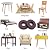 GINOYA Teflon Furniture Sliders, 20pcs 1inch Reusable Furniture Glides with Screws for Carpet Tile Hardwood (Coffee)
