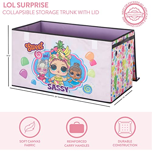Image of LOL Surprise Collapsible Children's Storage Trunk - Durable with Soft Lid, 28.5 inchx14.5 inchx16 inch, Fun and Spacious Organizer for Kids