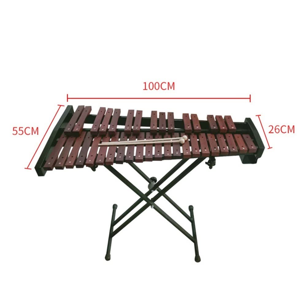 Juego de Instrumentos de percusión Glockenspiel xilófono de Madera Profesional de 37 Notas para niños Adultos Jugadores Profesionales con Soporte para Bolsa de mazo