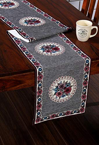 Table Runner for Dining Table 4 Seater Cotton by Linen Basics | Dining Table | Center Table | Cloth Chennile with Polyester Blend | Runner Size 14x40 | Desing 1