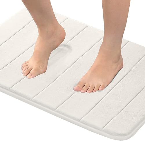 Miniatura 8 de Flamingo P Tapete de baño de espuma viscoelástica, antideslizante, de secado rápido, lavable a máquina, tapete de baño grueso para suelo de baño y