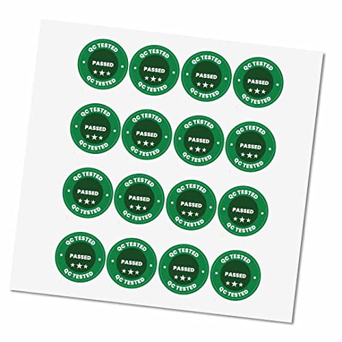 Image of CVANU 500pcs QC Tested Passed Mini Sticker in Green Color Round Shape (20 X 20mm) cv7