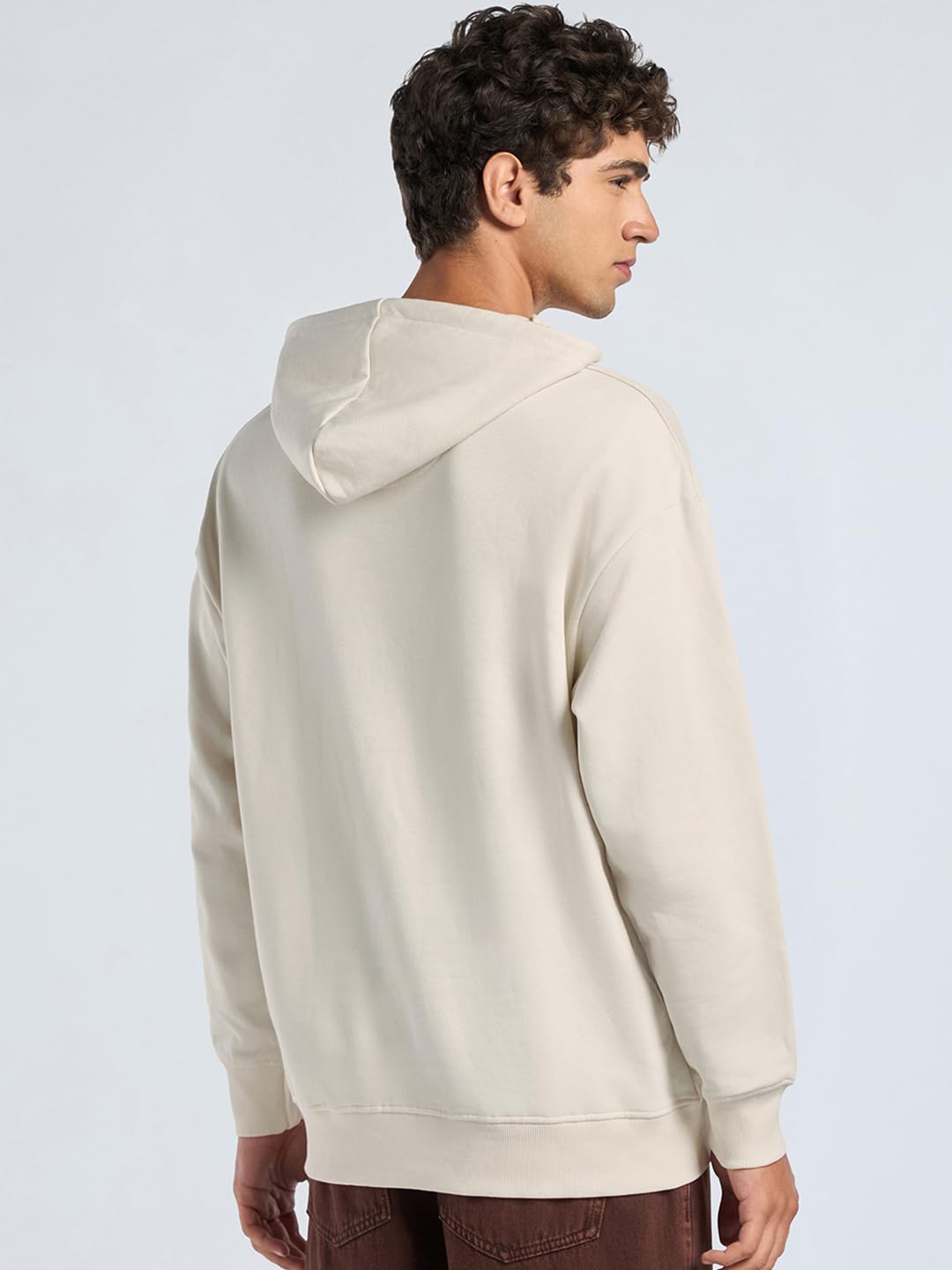 Bewakoof Heavy Duty 1.0 - Felpa con cappuccio in pile da uomo tipografia oversize