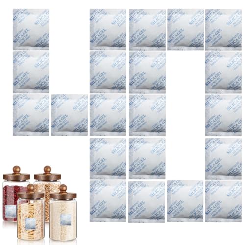 EIHI 40 Piezas Bolsas Desecantes Absorbente de humedad, 10g Bolsitas de Gel de Sílice para Ropa, Cajones, Zapatos, Armarios Deshumidificadores