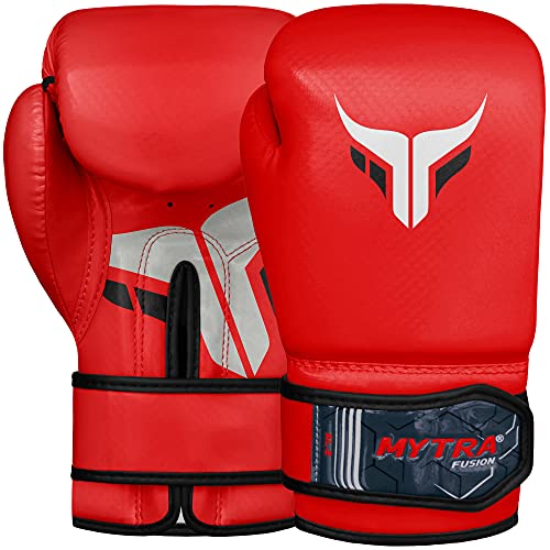 Mytra Fusion Boxing Gloves For Men, Women & Junior Training, Punching Bag, Sparring, Kickboxing, Fighting, Muay Thai, Bag Gloves (Red, 8-Oz) #TOP3
