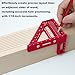 ViewReal Premium Carpenter Square Hole Scribing Ruler Woodworking Square 22.5-90 Degree Measuring Ruler with Angle Pin,Versatile Multi Angle Square for Woodworking, Engineering, and Construction