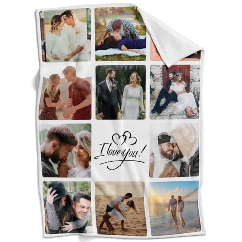 Image of inkArts Personalized Blanket with Photo, Custom Photo Blanket, Customized Picture Blankets, Customizable Blankets, Personalized Anniversary Couple Gifts for Women Men Her Him Girlfriend Boyfriend
