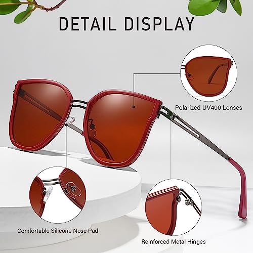 Dollger Polarized Cat Eye Sunglasses for Womens Oversized Trendy Retro Cateye Sun Glasses UV400 Protection4