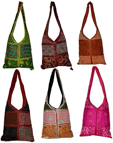 10 Big Jhola Bags Patchwork Hand Made Long Purse Gypsy India Wholesale Lot