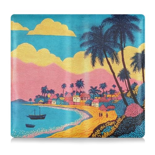 Car Registration and Insurance Holders Painting Landscape Print, PU Leather for License Documents Cards2