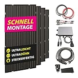 Balkonkraftwerk 420Wp Komplett-Set, Hoymiles, Steckdose, Solaranlage, klein (101x55x2cm)