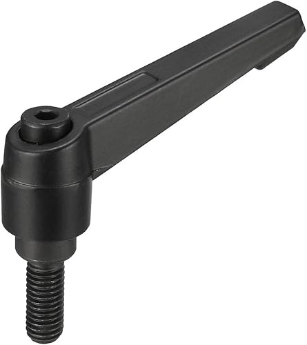 Miniatura 32 de uxcell M8 x 1.260 in Mango de sujeción ajustable Palanca de sujeción Rosca Botón de trinquete macho roscado Perillas de bloqueo Tornillo giratorio