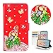 STENES Bling Wallet Phone Case Compatible with Moto G Stylus (2023) Case - Stylish - 3D Handmade Flowers Leaf Butterfly Floral Glitter Magnetic Wallet Stand Leather Cover Case - Red