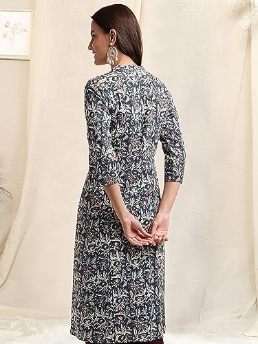 Image of MIRCHI FASHION Pure Cotton Kurti for Women | A-Line Kantha Work Printed Kurta for Woman | Ethnic Wear for Office & Daily Use (Single Piece)