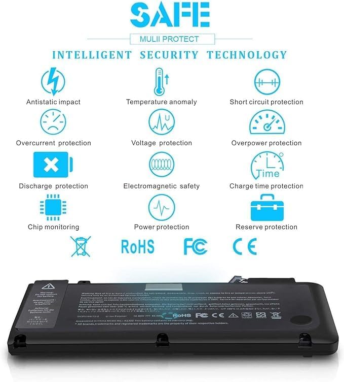 Image of A1322 A1278 Laptop Battery for Ma /Book Pro 13 inch Mid 2012 2010 Late 2011 Early 2011 661-5229 661-5557 020-6547-A 020-6765-A MB990LL /A MB991LL /A MC375LL /A MC374LL /A MD314LL /A (A1322)