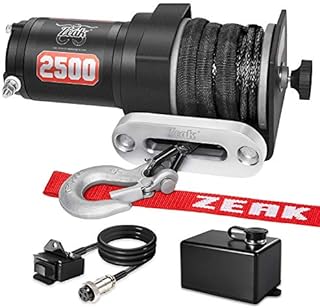 ZEAK 2500 lb. Advanced Off-Road 12V DC ATV/UTV Electric Winch, Synthetic Rope with Mini-Rocker Solenoid Kit
