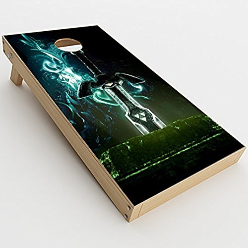 Skin Decals Vinyl Wrap for Cornhole Game Board Bag Toss (2xpcs.) / Master Sword Design