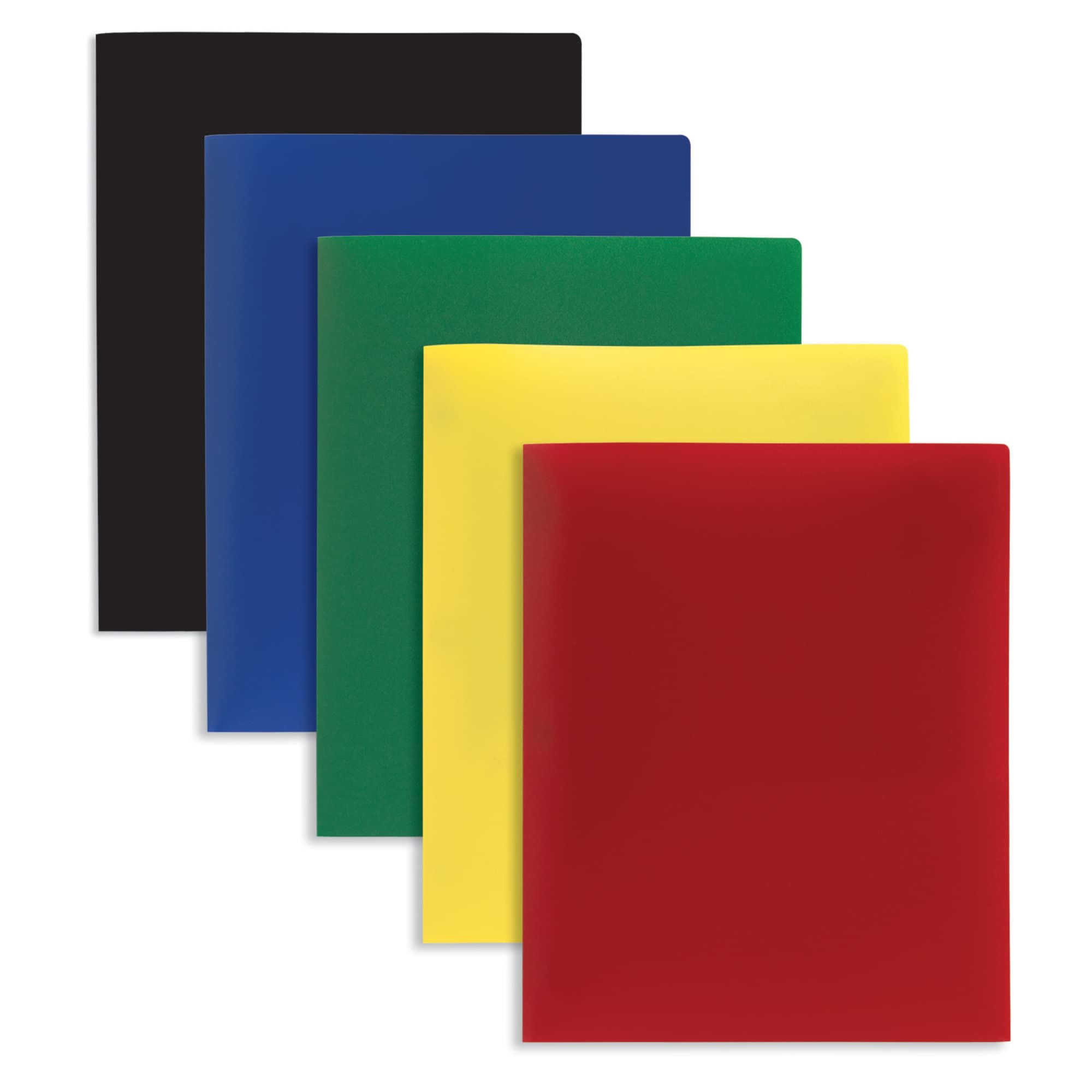 Office Depot(r) Brand Poly 2-Pocket Portfolios, 8 1/2" x 11", Assorted Colors, Pack of 10